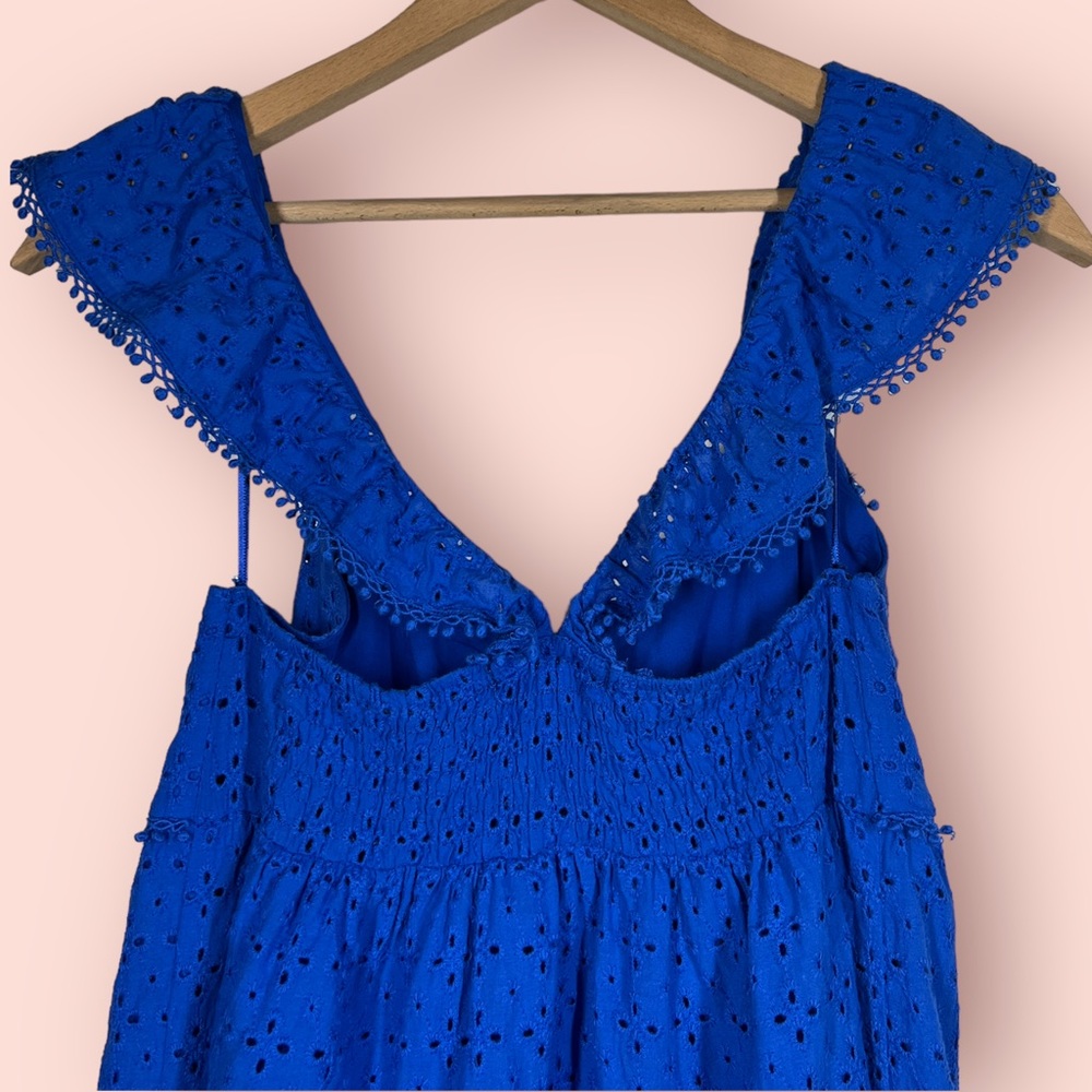 Zara Blue Eyelet Summer Midi Dress - XS - Picture 6 of 6